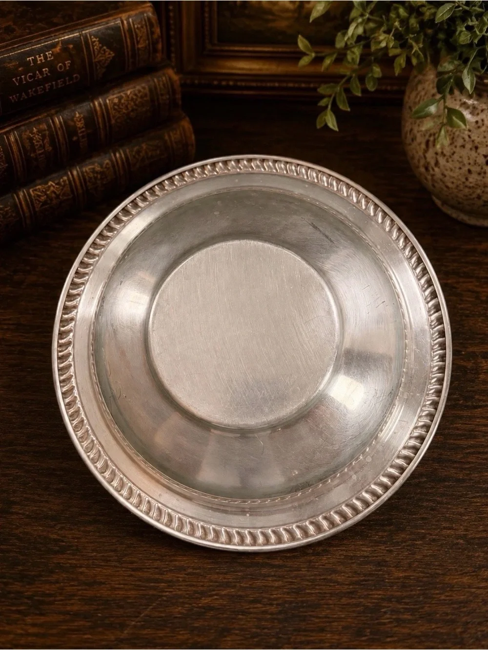 WM. A Rogers Silverplate Rope Pattern Bowl, American Empire Style, 1900-1940
